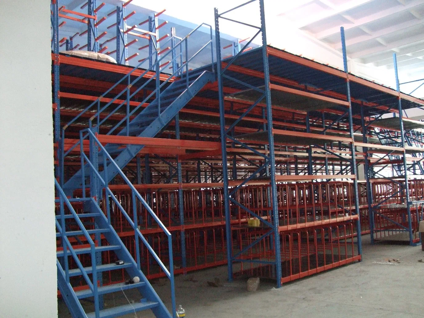 Ebil Tech CAD Drawing Supply Industrial Metal Mezzanine with Steel Railing