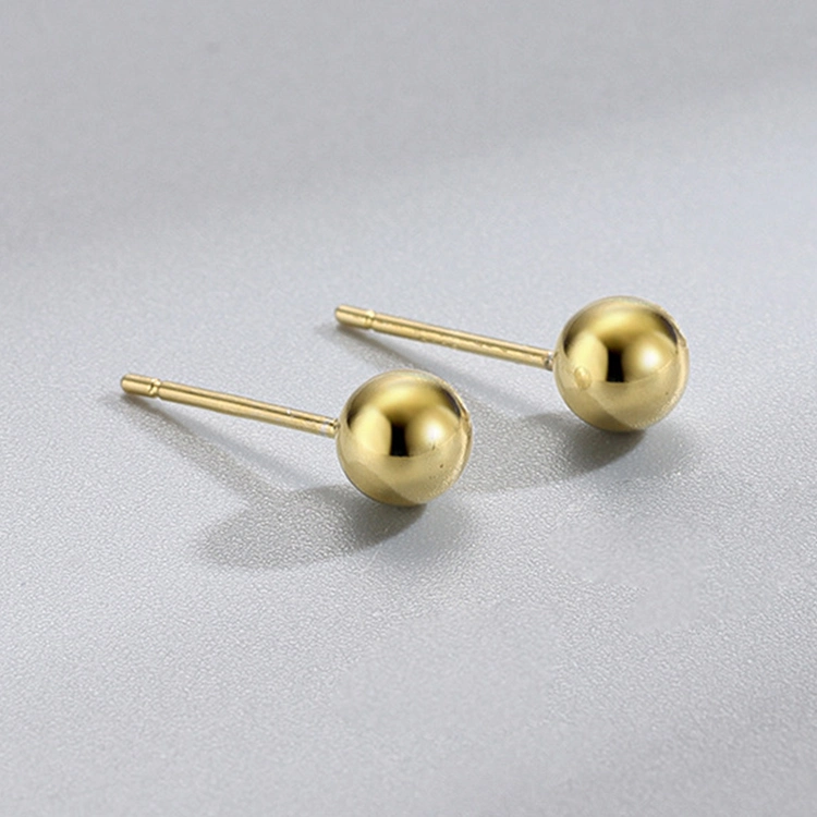 Accessoires de Mode 925 Sterling Silver Ball Earrings Bijoux de 4 mm