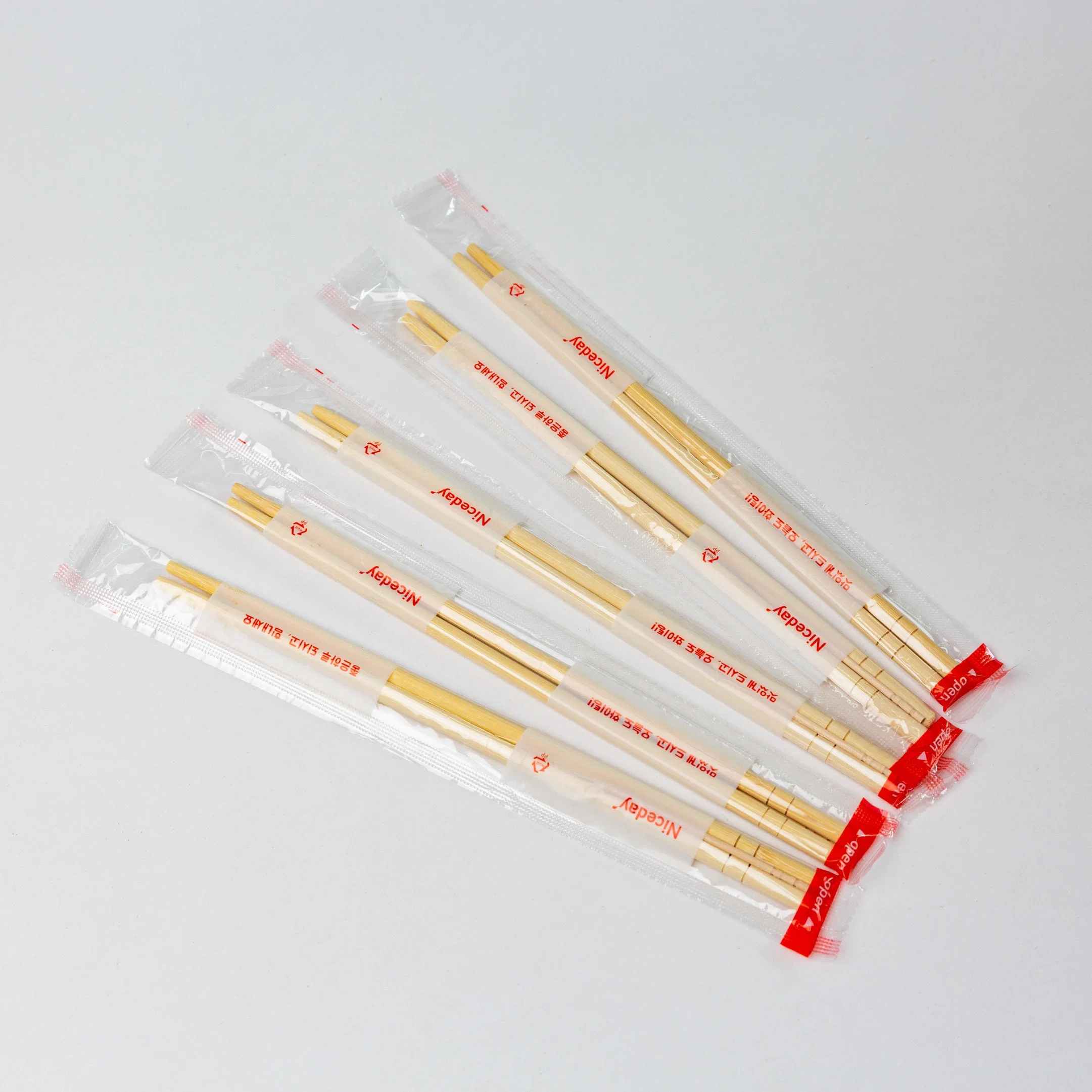 Factory Whole Sale Disposable Bamboo Tensoge Chopsticks with Paper Packing