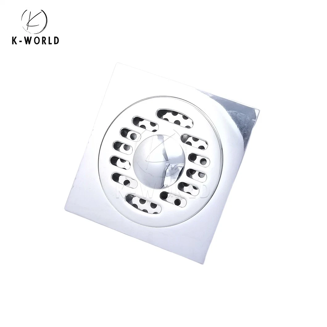 K-World Shower Pan Drain Wholesale/Supplierr ODM Custom Deodorant Silicone Core Bathroom Floor Drain China Anti-Rebate Brass Floor Drain