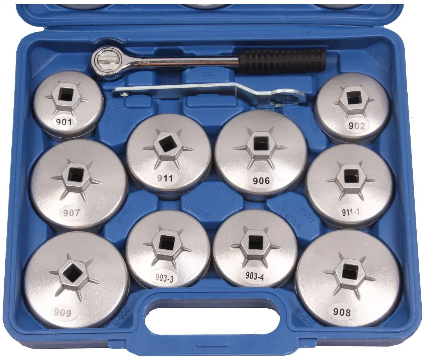 23PCS Bowl Type Oil Filter Wrench Set, 23PCS Bowl Type Oil Filter Wrench Set with 1/2" Dr. Ratchet Handle Universal Spanner, Car Service Tools Sets (48032310)