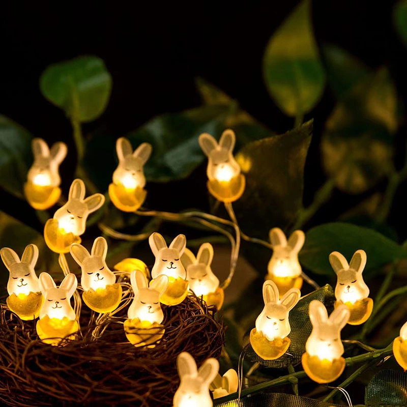 Carrot Rabbit Shape Easter Decorative Light String Battery Box Copper Wire Light String