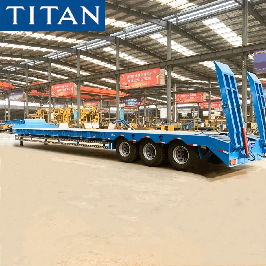 50 Tons Low Loader Trailers 3 Axle Low Bed Truck Sale