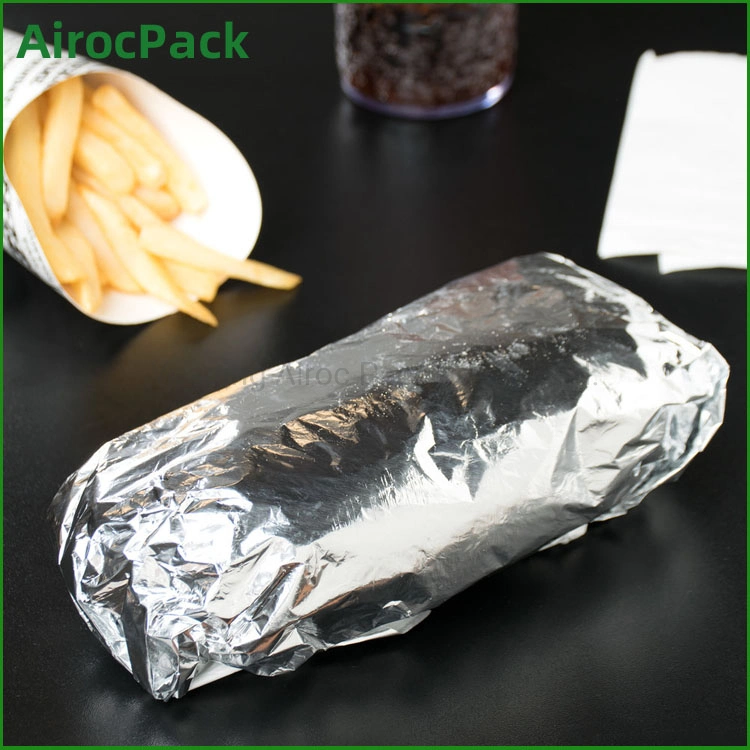 Sliver Laminated Honeycomb Foil Sandwich Wrap Burger Insulated Foil Wrap