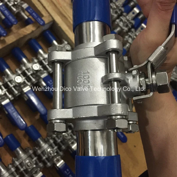 Dico Water Gas Investment Casting 1000wog Bw End with Extended Pipe Industrial 3PC Ball Valve