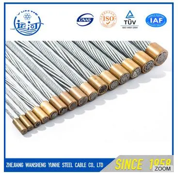 Classe de haute résistance une couche de zinc ASTM A475 6.0mm Brin de fil en acier galvanisé 7/2,0 mm