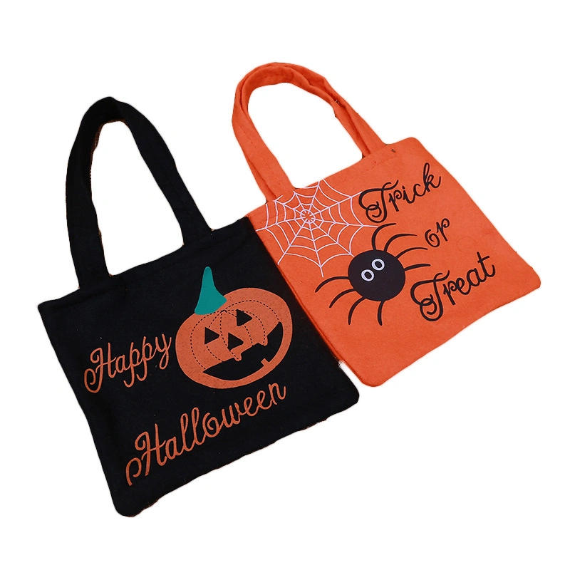 Eco Custom Printed Christmas Party Halloween Kids Gift Candy Pumpkin Bag