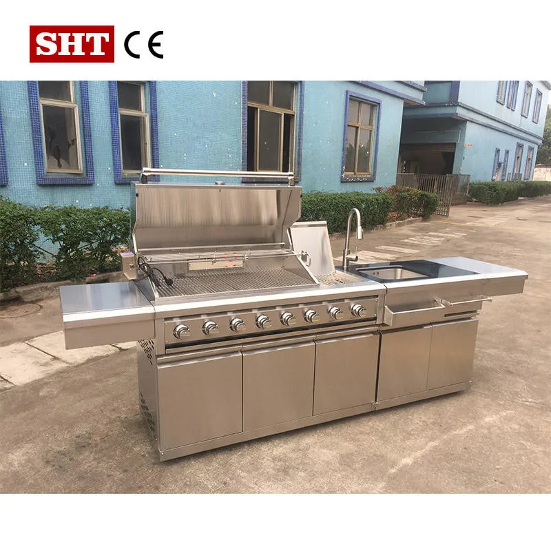 Hot Selling Stainless Steel Kitchen Cabinet Morden BBQ Grill with Sink