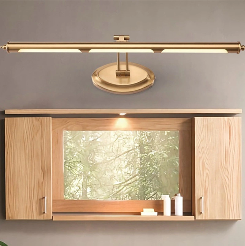 European LED espejo lámpara de baño de oro pared cosmética de acero inoxidable Iluminación de armarios de acero (WH-MR-04)