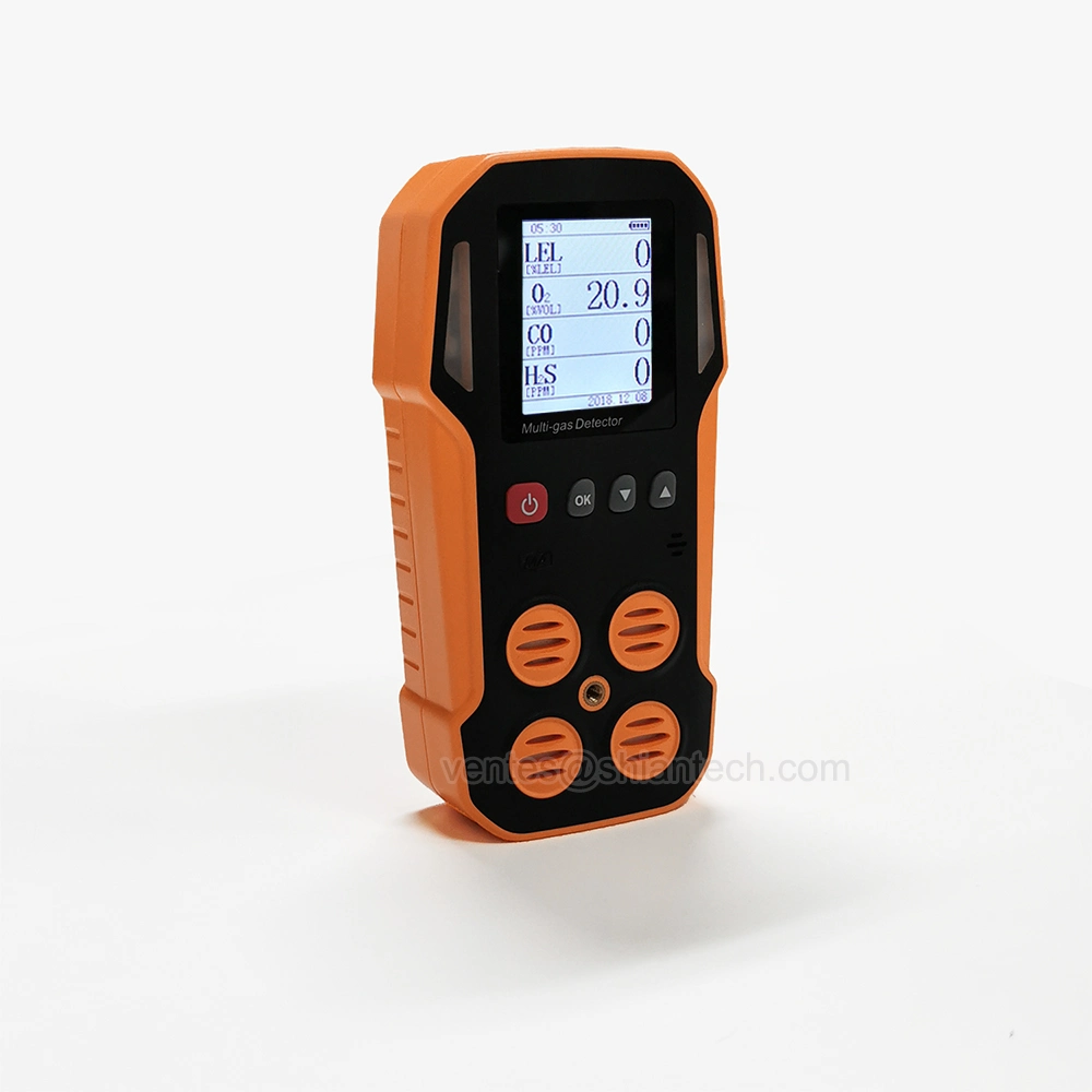 4 Gas Analyzer Portable Multi Gas Detector Monitoring 4 Gases Combustible/H2s/Oxygen/Co