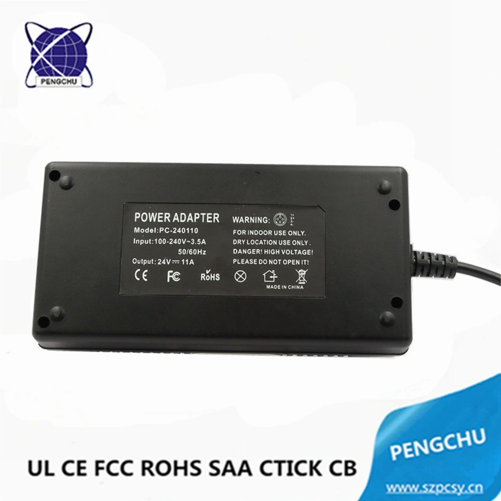 Single Output 24V 11A AC DC Power Adapter/Switching Power Supply