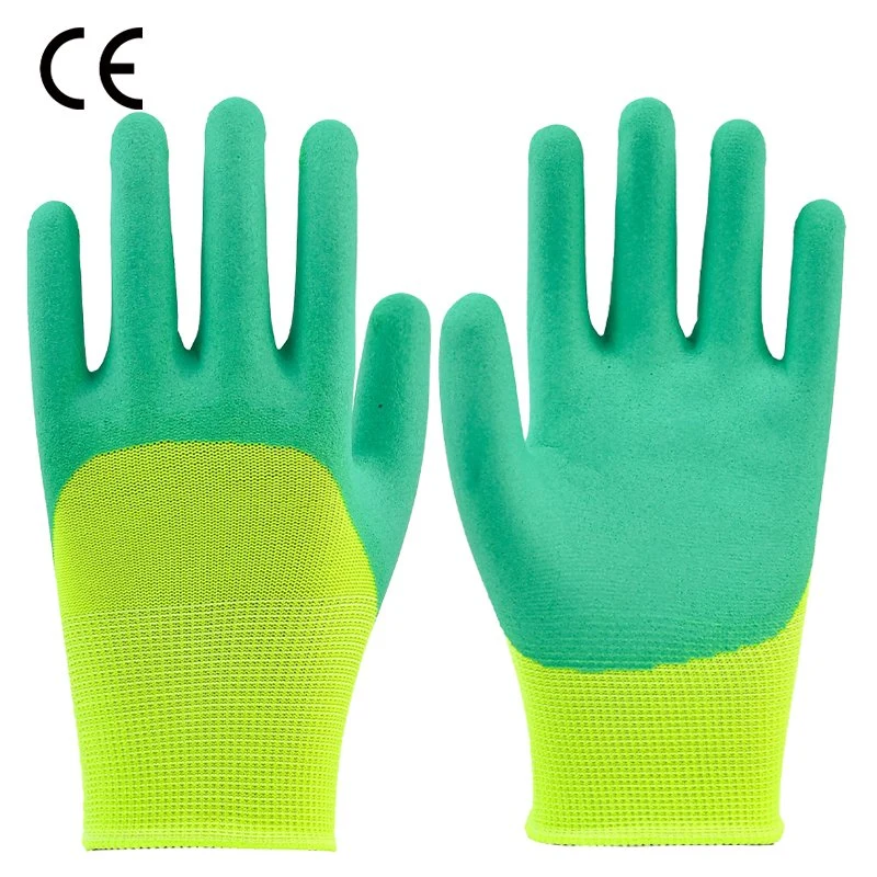 Precio Mayorista/Proveedor 13 Gauges Guantes de látex transpirables de seguridad de poliéster Seguridad en el trabajo