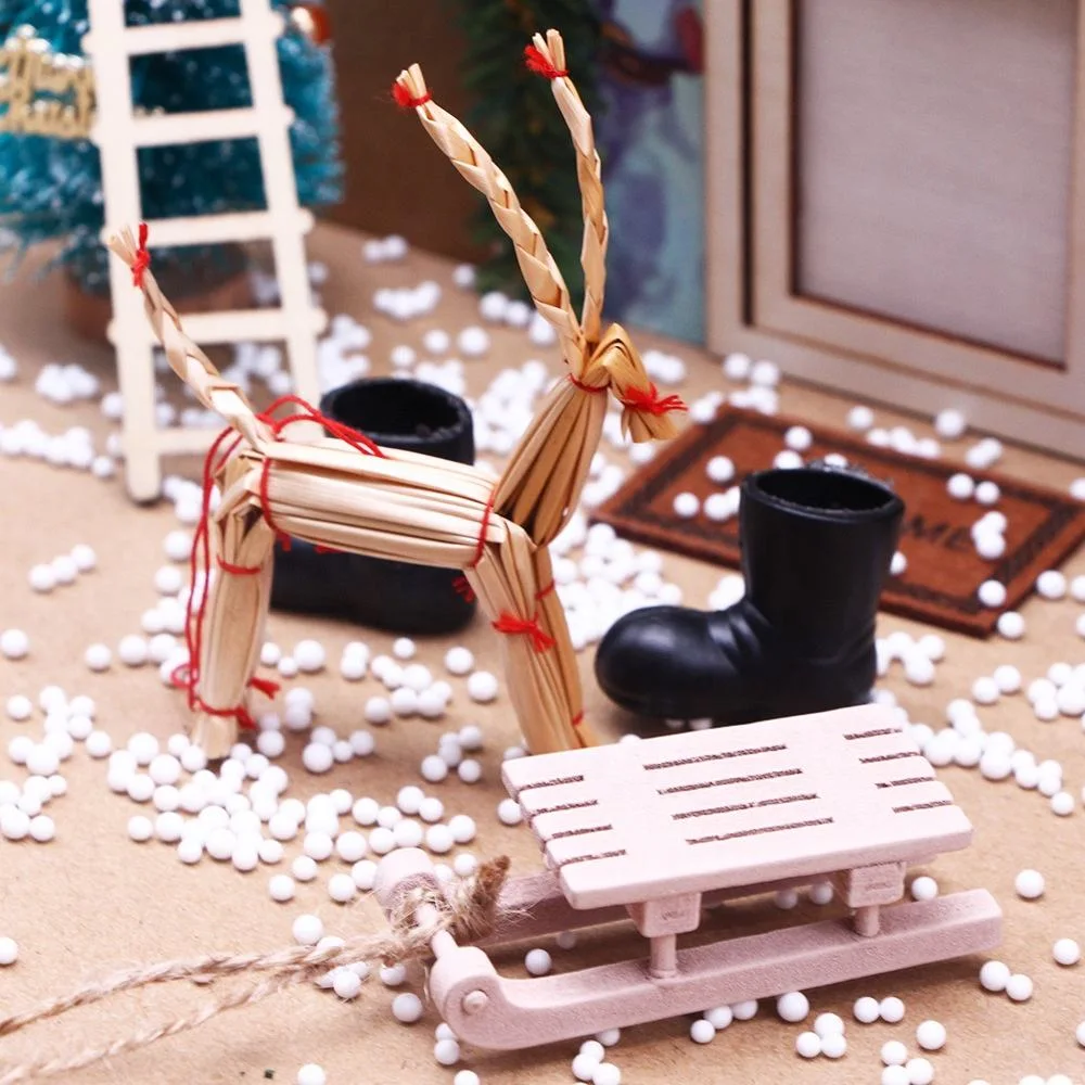 Puppe Haus Miniatur Szene Mini Möbel Modell Mini Weihnachten Elf Spielzeug Einstellen