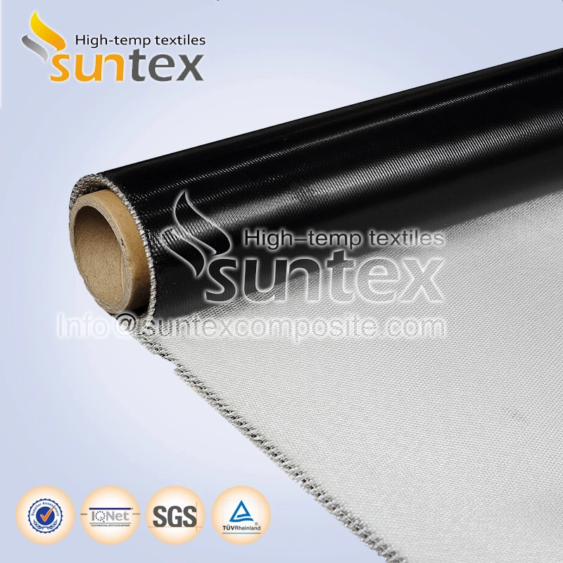 Gray Single Side Silicone Coated Glass Fiber Fabric Roll