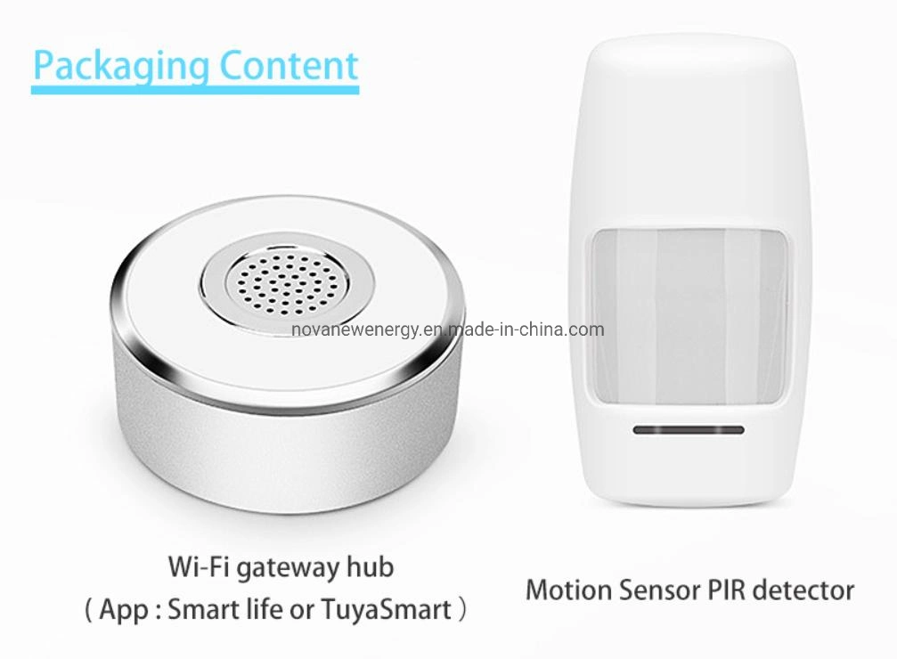 Tuya WiFi Smart Home Security Kit Gateway Hub Door Window Sensor PIR