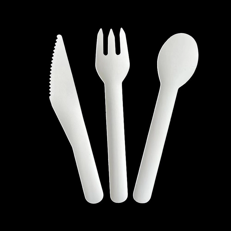 6 Inch White Color Disposable Paper Tableware Set FSC Food Contact Safety