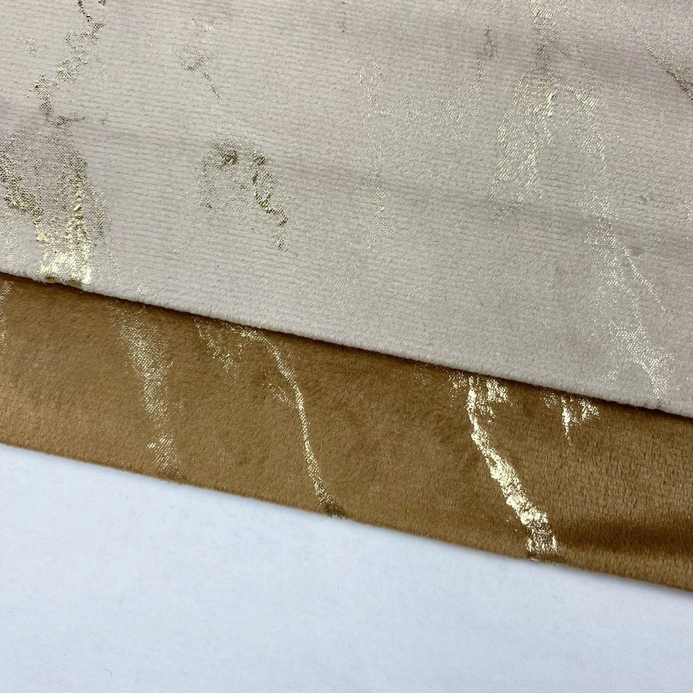 Factory Direct Sale Sofa Fabric Polyester Velvet Bronzing Compound Fabric for Sofa Furniture