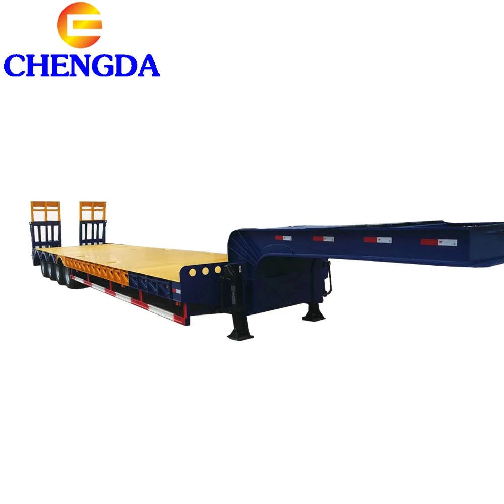 Beste Verwendung von Material 60 Tonnen 3 Achse Tieflader Semi Anhänger niedrige Höhe Bett Anhänger niedrige Bett Anhänger für Verkauf