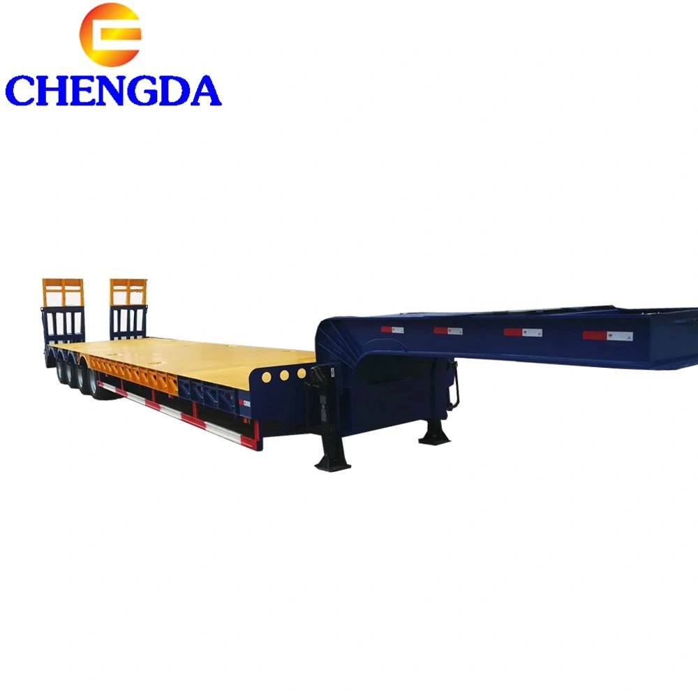 Best Use of Material 60 Tons 3 Axle Low Bed Semi Trailer Low Height Bed Trailer Low Bed Trailers for Sale