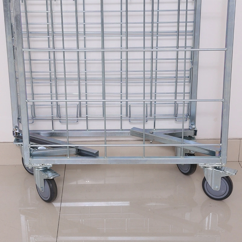 Wire Mesh Folding Express Delivery Logistic Storage Roll Container