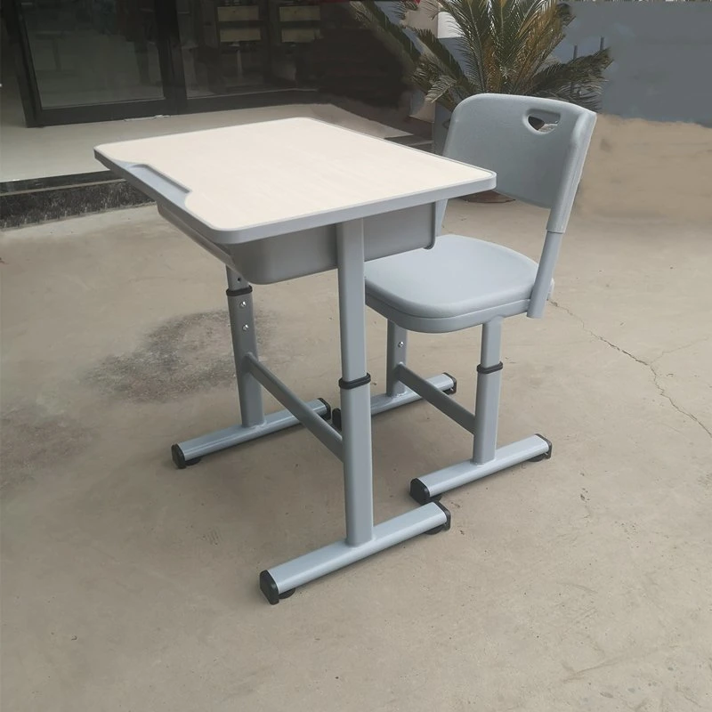 Ensemble de bureau et de chaises pour élèves de l'école primaire, mobilier métallique pour salle de classe