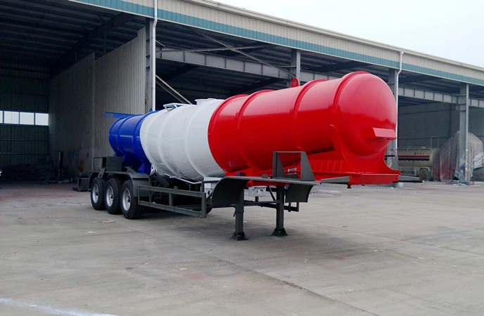 Tri Axles 30tons Carbon Steel Corrosive Acid Liquid Tank Semi Trailer for African Market