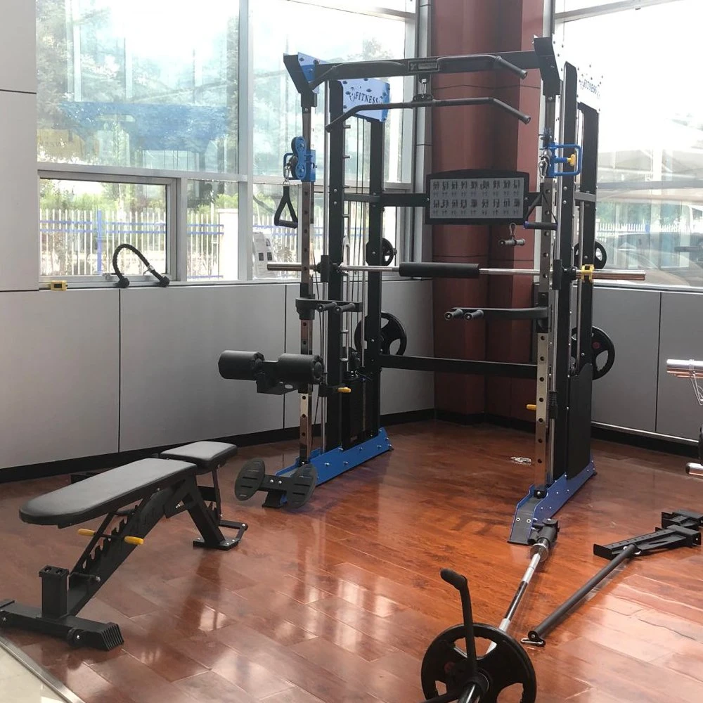 Máquina de fuerza comercial para entrenamiento deportivo, construcción corporal, sentadillas de potencia, entrenador multifuncional de rack, máquina Smith de fitness para gimnasio en casa