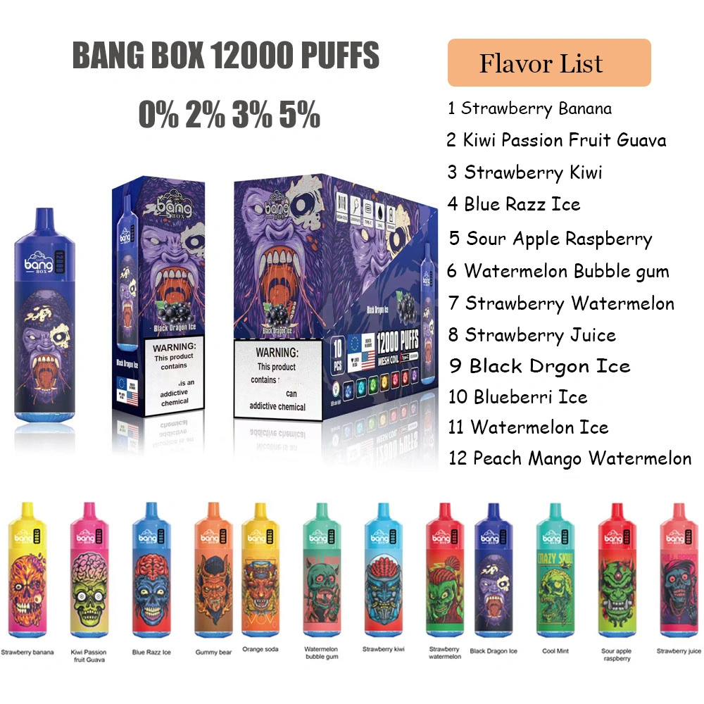 12K Puffs VAPE cigarrillos desechables VAPE Pen Bang Box 12K VAPE 650mAh baterías desechables precargadas barras vaporizadoras 7000 12000 Soplos