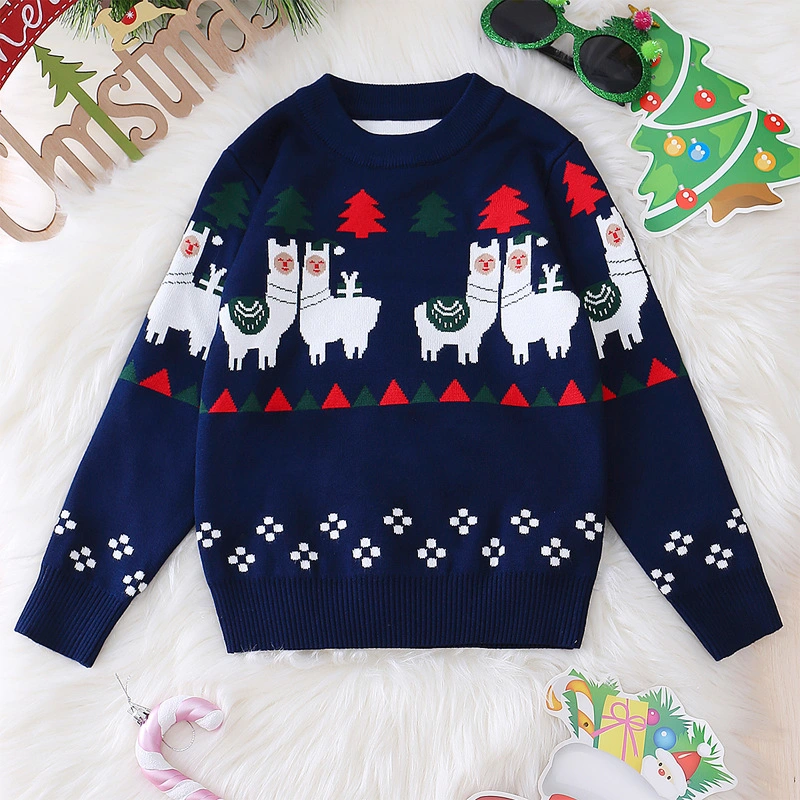 Winter Niedliche Langarm Strickpullover Tops Santa Claus Strickmode Kinder Weihnachtspullover