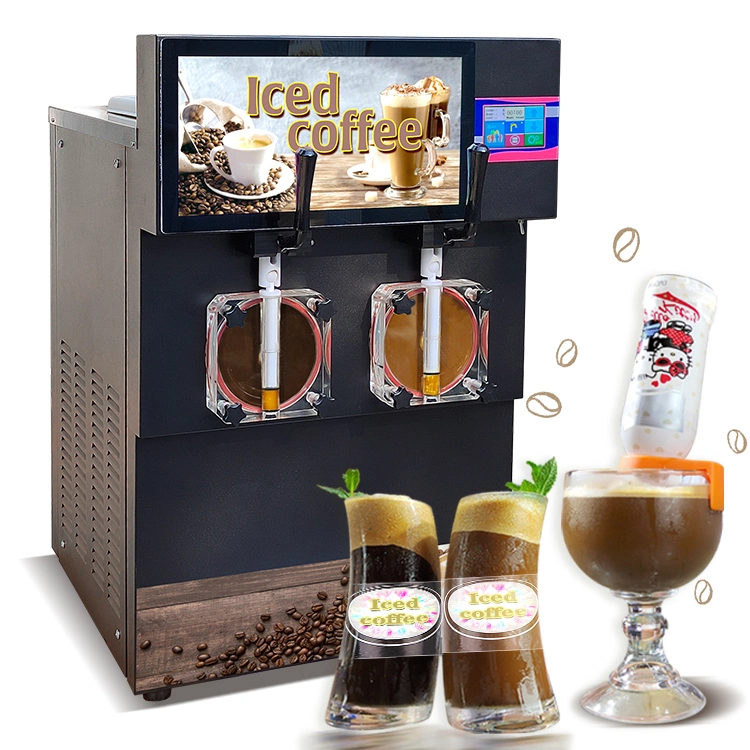 Bench Top Mini Home Smart Stainless Steel Iced Coffee Frozen Drink Bubble Tea Soft Ice Cream Machine Batch Freezer Maker