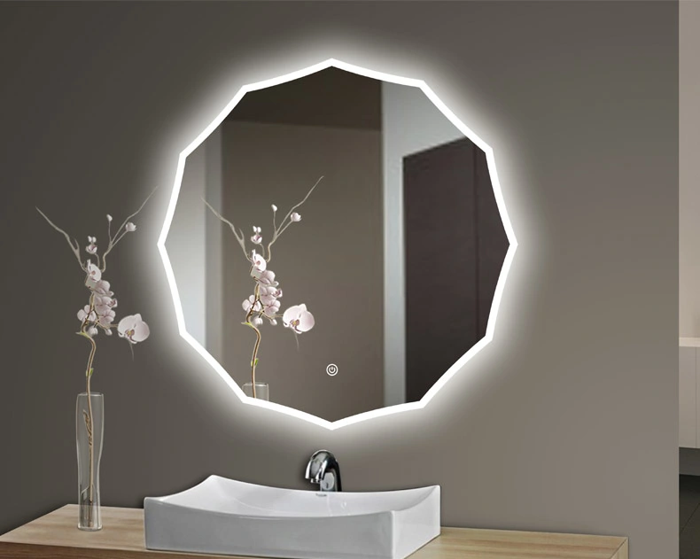 LED Lighted Bathroom Mirror, Wall Mounted Bathroom Vanity Mirror, Dimmable Touch Switch Control, 3000-6000K Adjustable Warm White/Natural/Daylight Lights