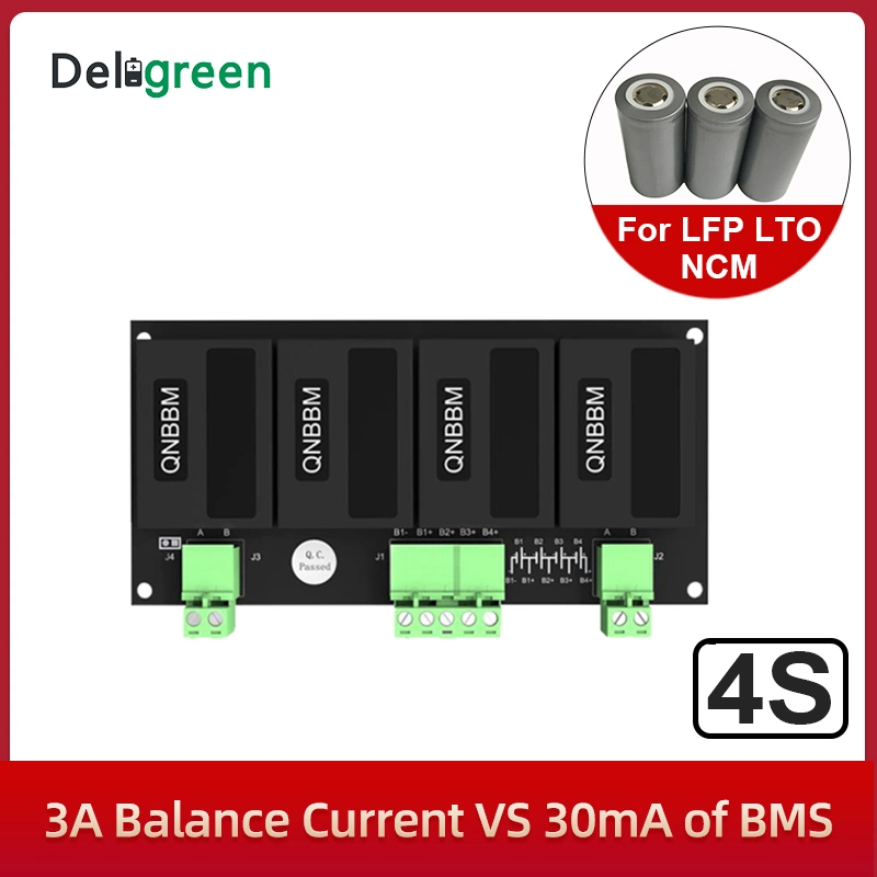 Deligreen Lithium Battery Active Equalizer Qnbbm 1-4s Balancer for Lto LiFePO4 Li-ion Nmc 18650 32650 32700 66160 Lithium-Ion Battery Pack