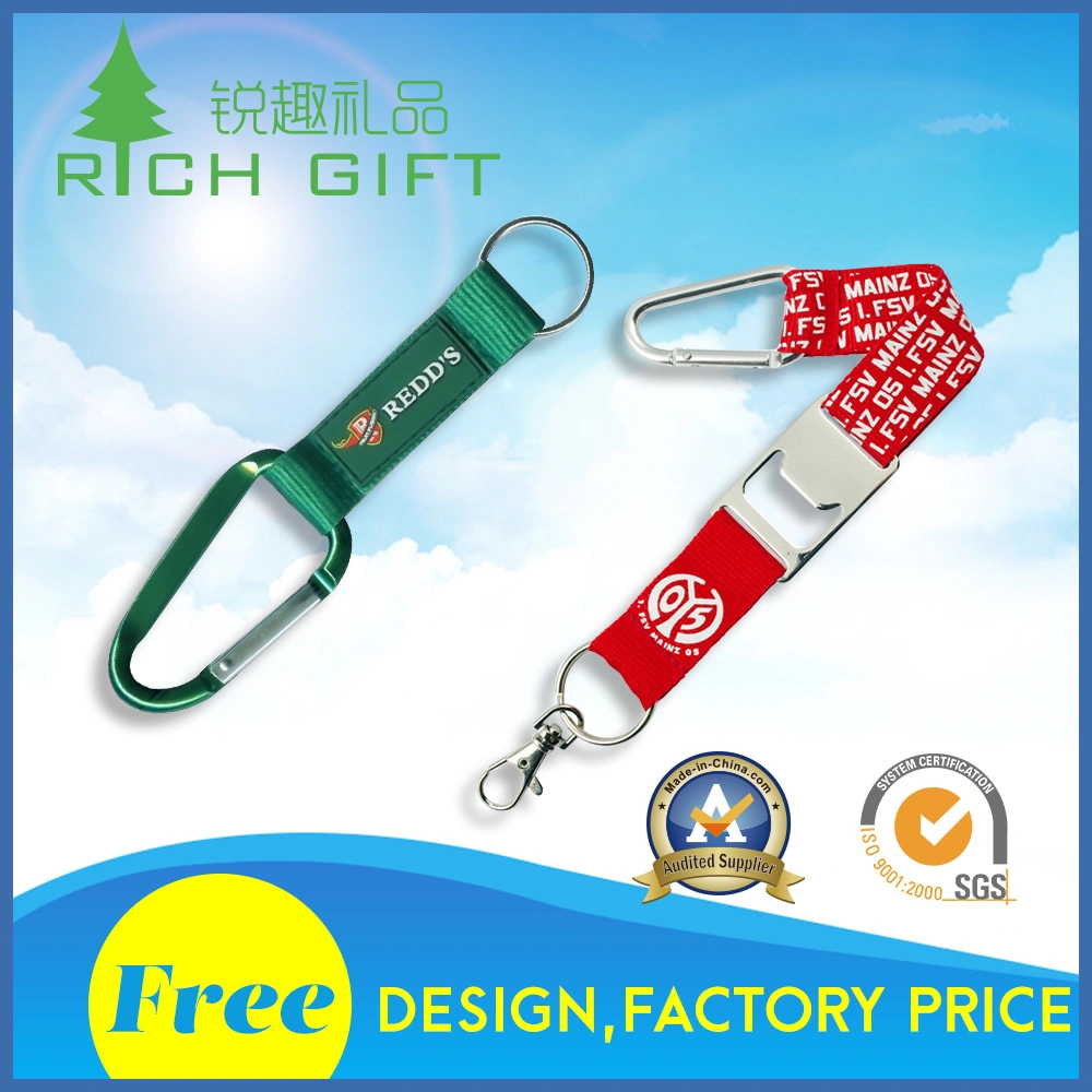 OEM Custom Jacquard Woven Wrist Lanyard with Beer Bottle Opener