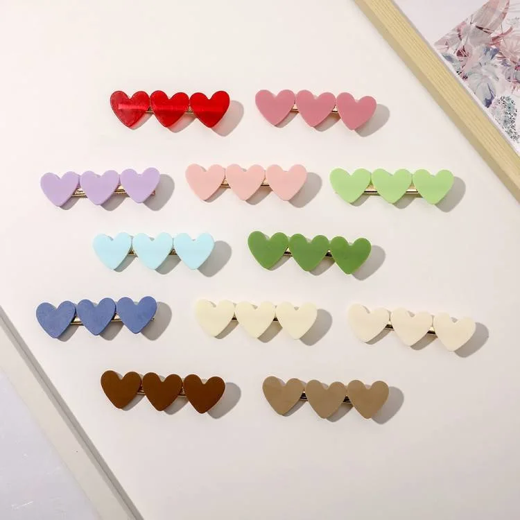 Acrylic Heart Barrette Clip Hair Accessories for Adults Little Girl Heart Hair Clip