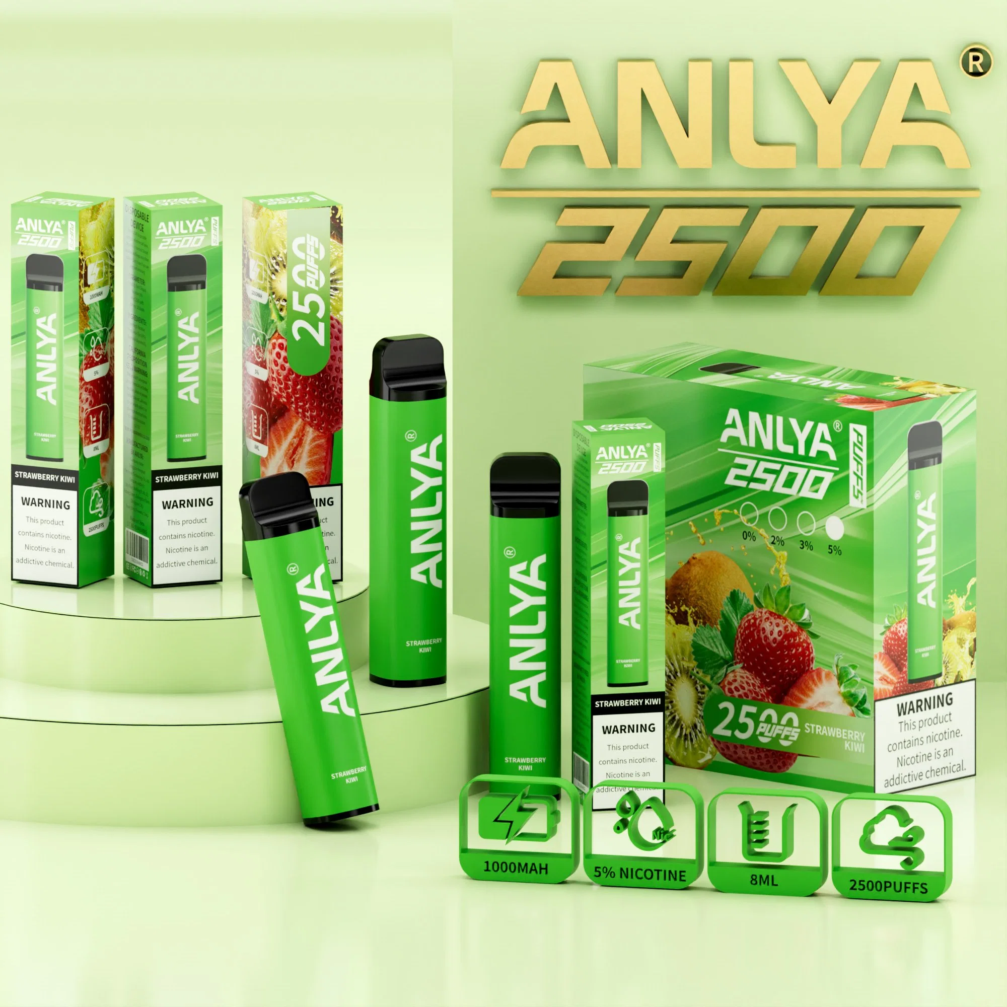 Mini vape original Anlya 2500 Puff desechable Vaporizer Pot Factory Precio Mayorista/Proveedor