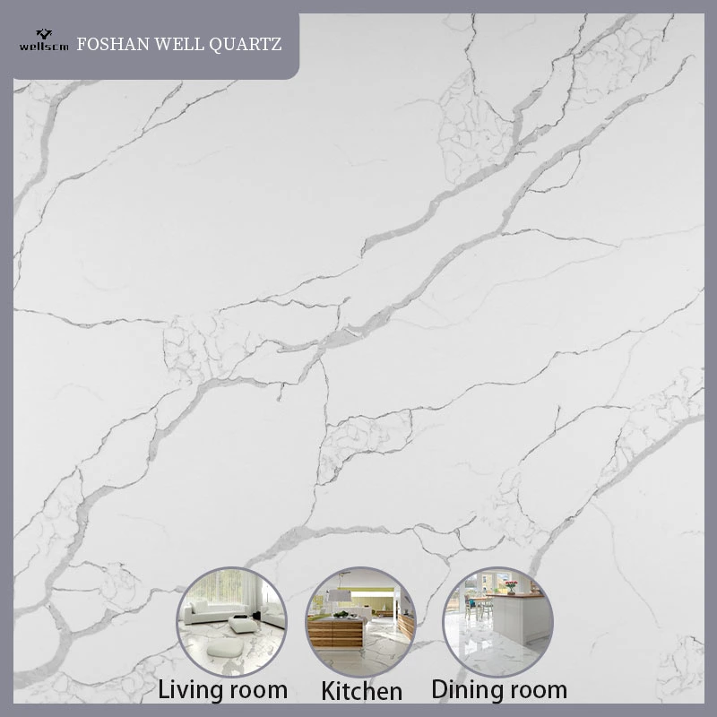 High quality/High cost performance Fashionable Design White Quartz Countertop Made in China with ISO9000