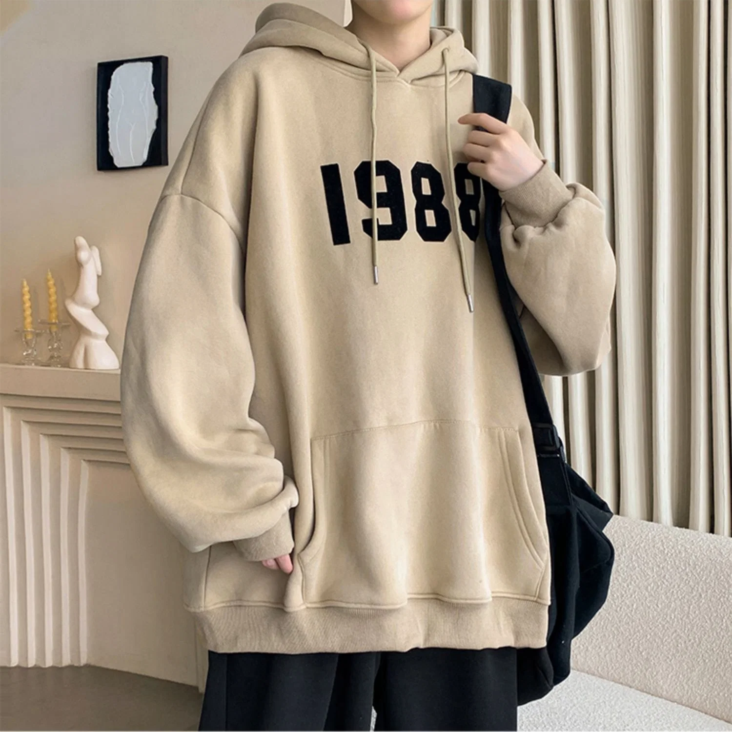 OEM-Qualität Männer einfarbige Baumwolle Custom Drop Shoulder Oversized Männer Schwerer Hoodie