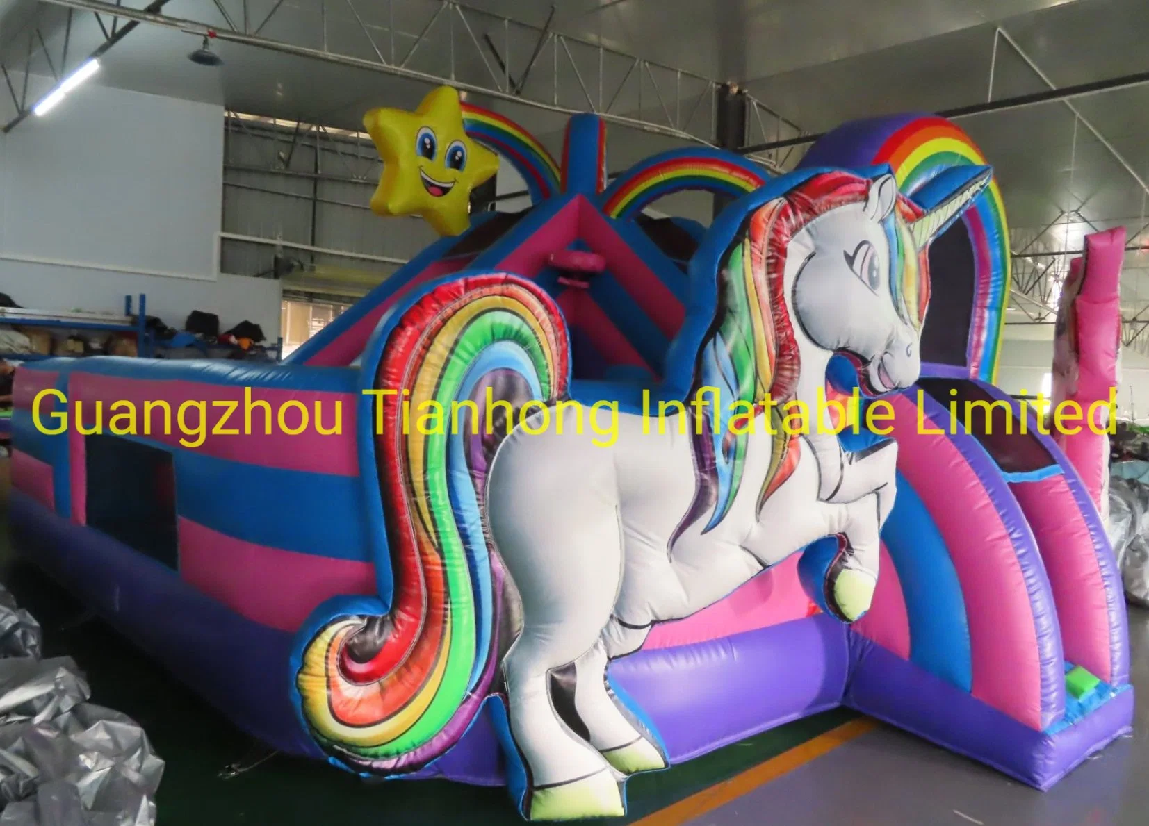 6X6m Inflatable Unicorn Animal Bounce House Bouncy Castle with Slide