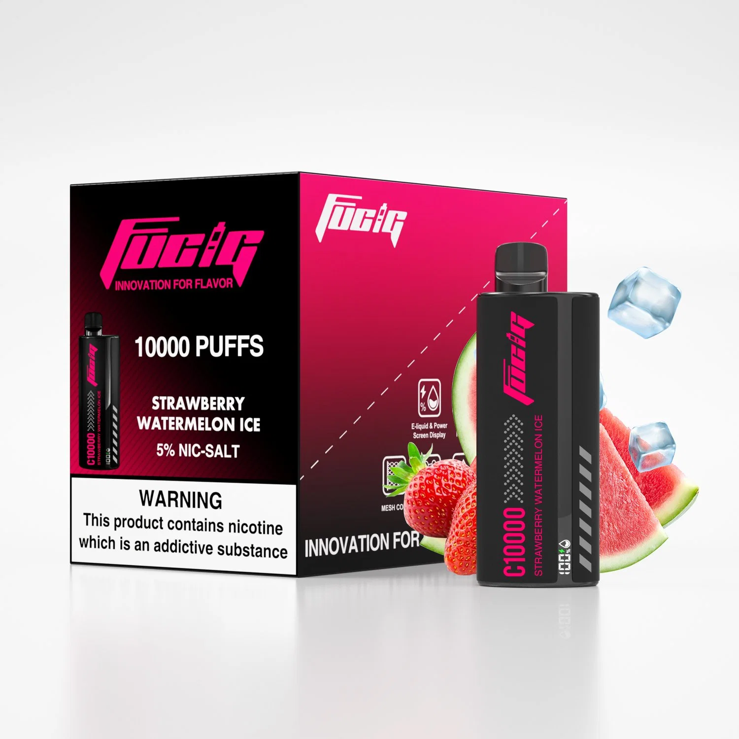 Fucig C10000 15 Color más de 15 sabores VAPE desechable Con pantalla de líquido electrónico y potencia