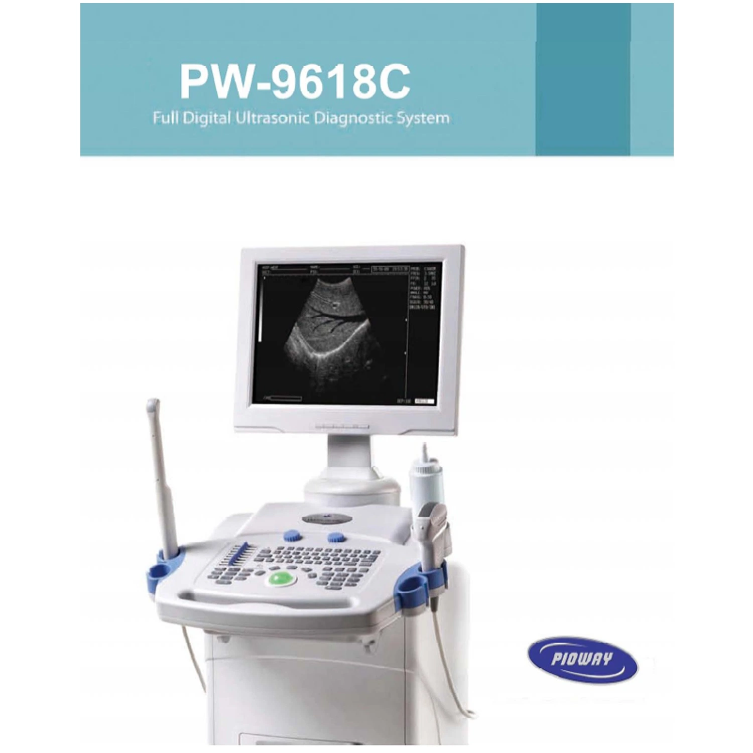 80 Element Digital Trolley Ultrasound Scanner/Ultrasound Machine (PW-9618C)