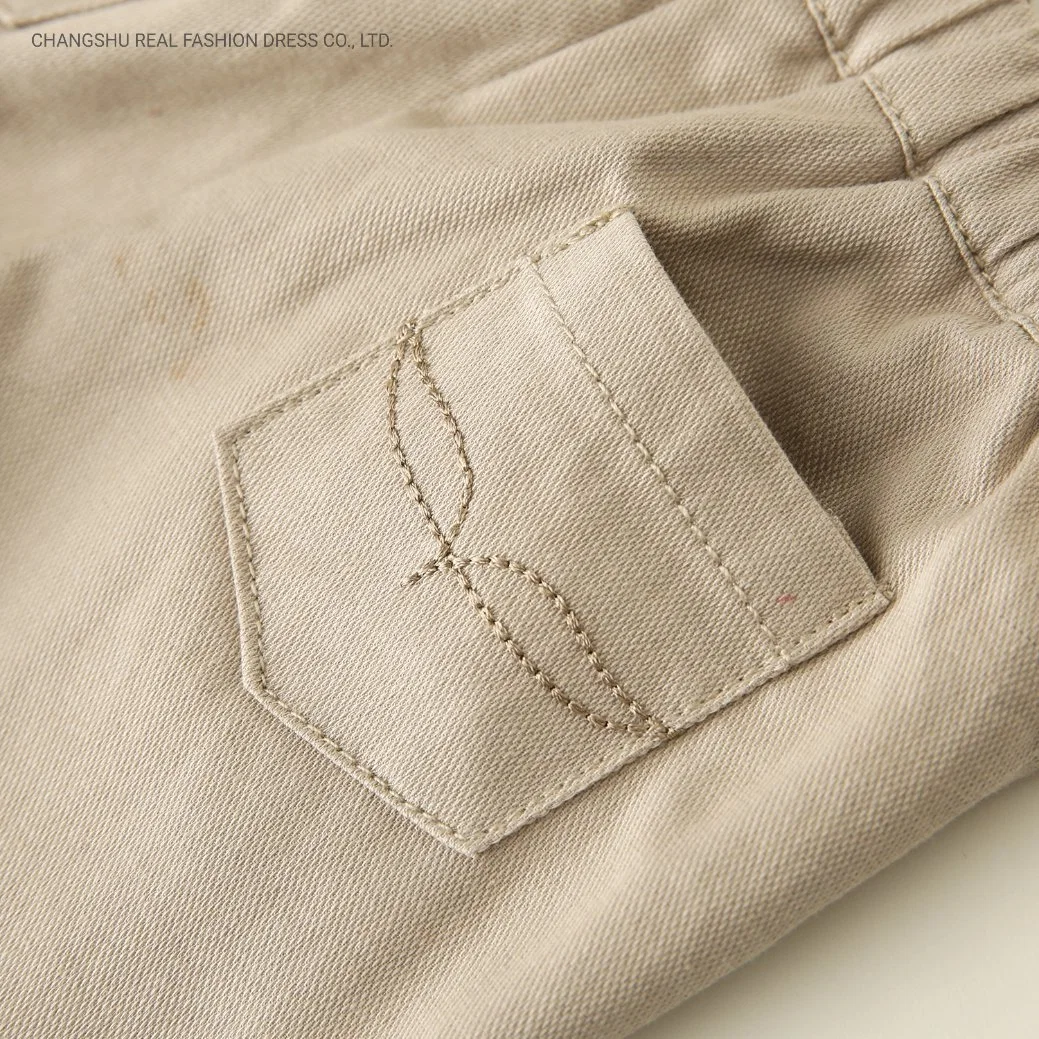 Bébé Vêtements de couleur taupe Pant avec fixation en laiton antique et fermeture à glissière en métal voler avant