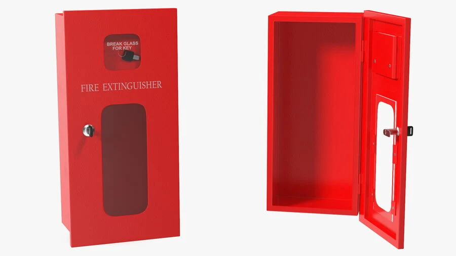 Steel Fire Extinguisher Box with Break Glass