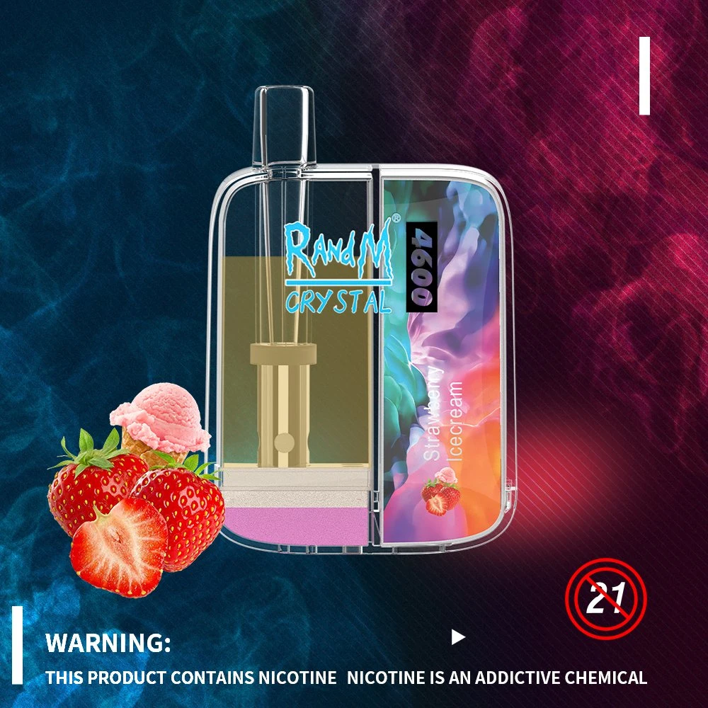 Neu Ankunft Nice Shining Design 10ml Visible Tank Design Einweg Pod Randm Crystal 4600 Puffs Mini E-Zigarette zum Einmalgebrauch