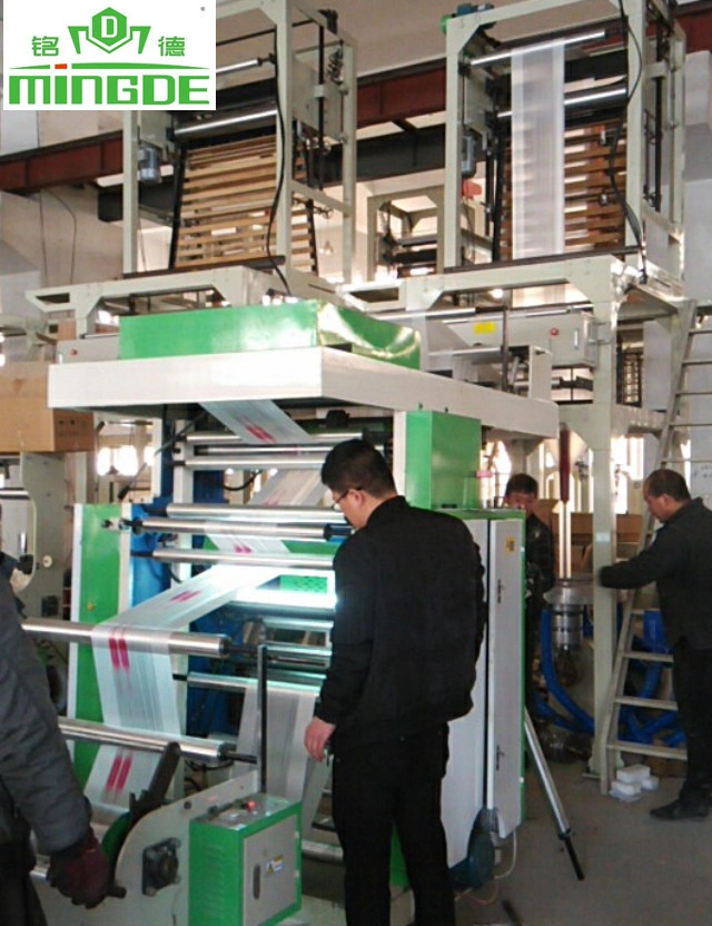 Mingde Hot Sale 4 Colors Printing Press Combined with Film Blowing Machine