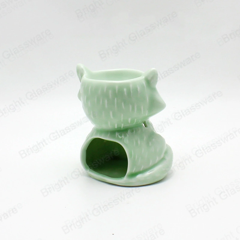 Mist Ceramic Candle Holder Fox Shape Factory Ceramic Candle Holder with Animal Design