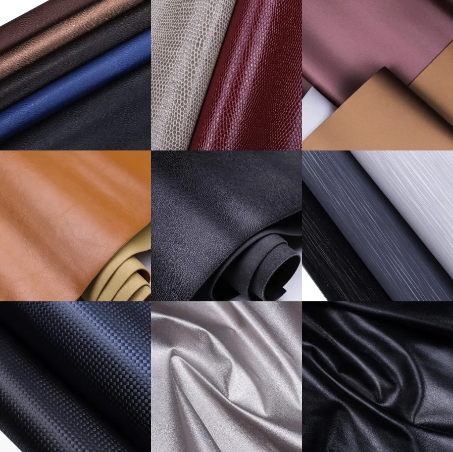 Real Leather Texture Fabric PU Synthetic Faux Leather for Furniture Bags