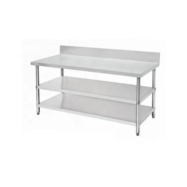 Commercial Workbench Stainless Steel Work Table with Wheels for Kitchen