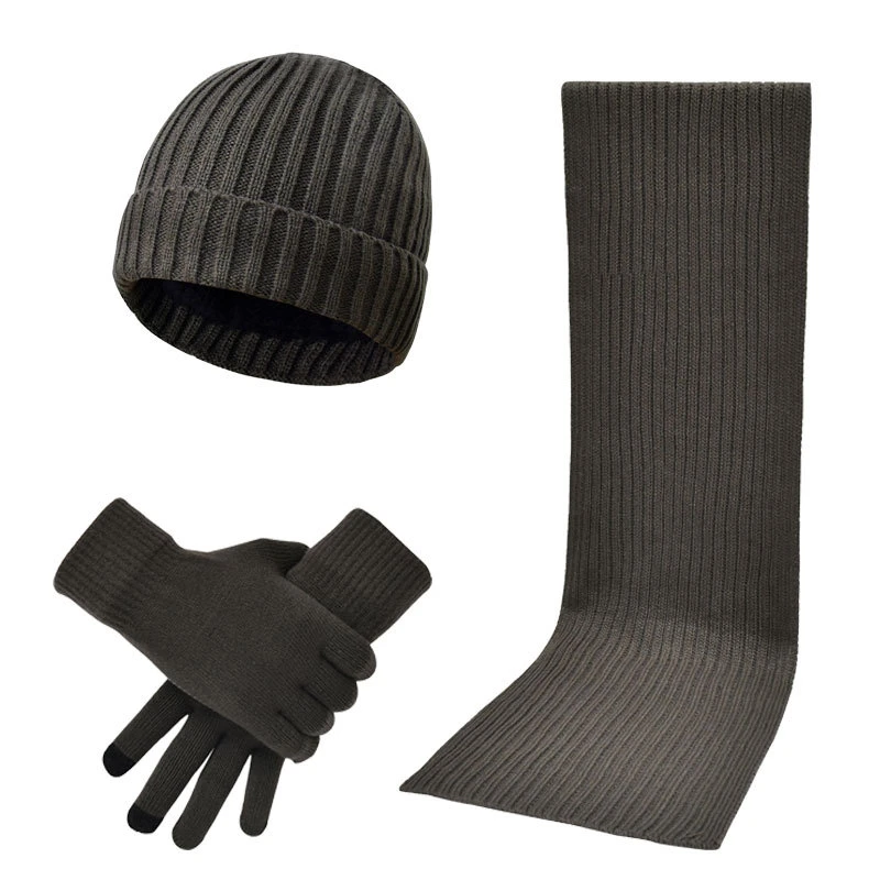 Luvas de gorro tricotadas para chapéu de POM para inverno para crianças e cachecol Definir