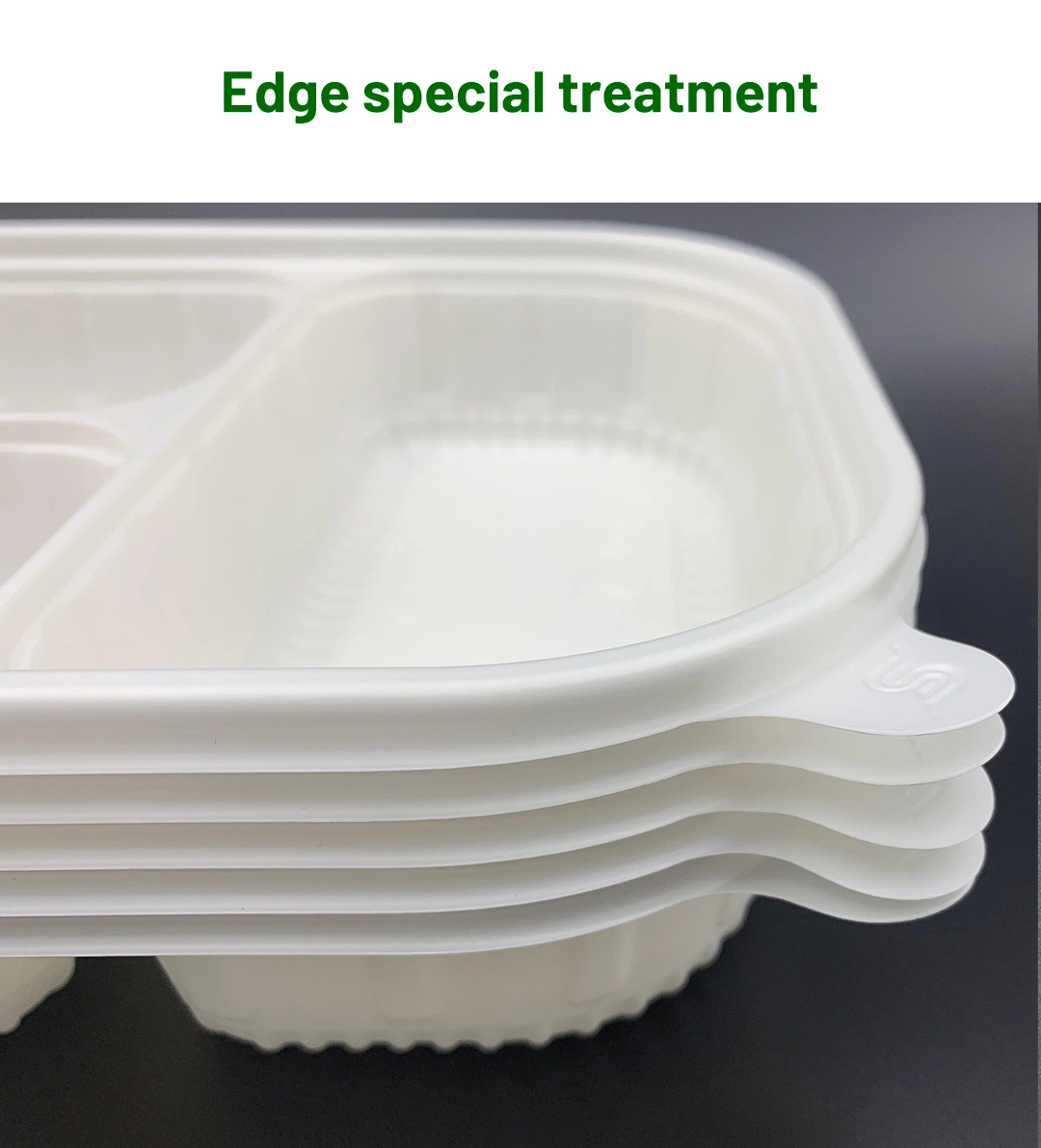 Recipientes desechables para comida Bandeja de comida rápida Caja de almuerzo biodegradable para Saque el contenedor de almidón de maíz