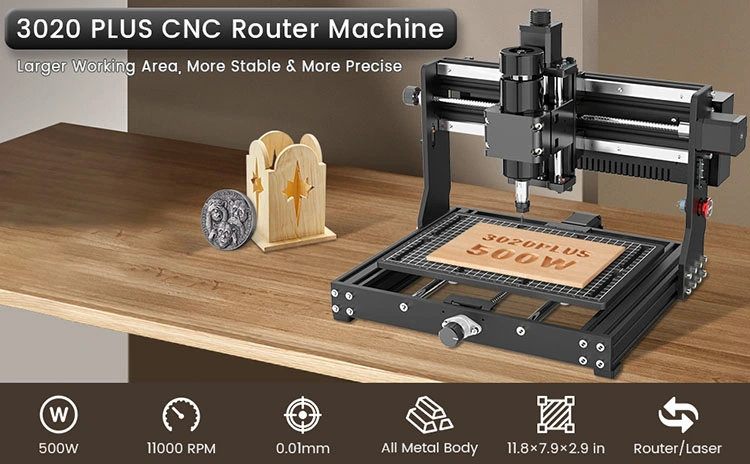 3 Axis 3020 Plus Máquina fresadora CNC de trabalho da madeira